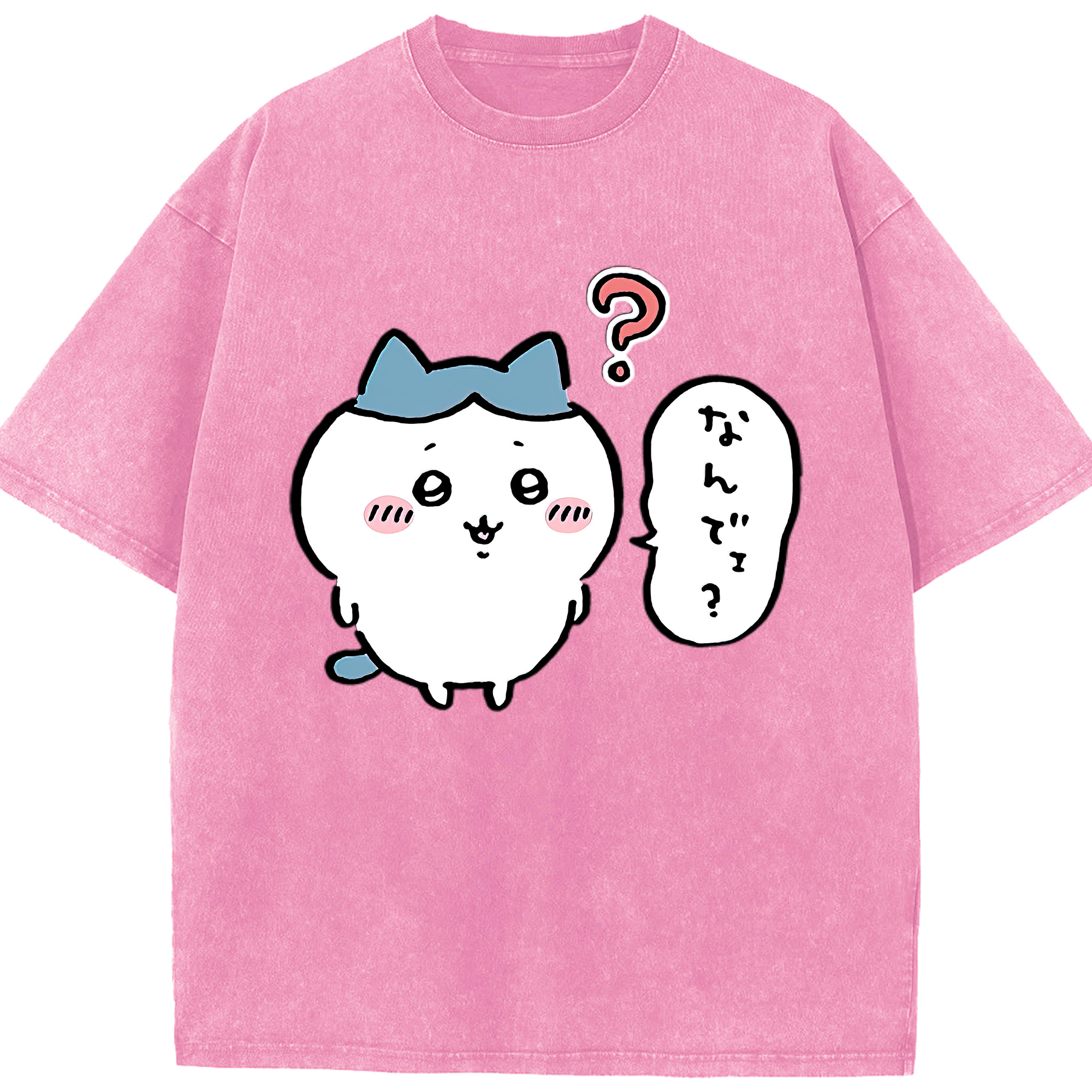 （画像用） ちいかわ ハチワレ Chii-kawa hachiware 綿100% ヴィンテージ風 半袖Tシャツ（フロントプリント）